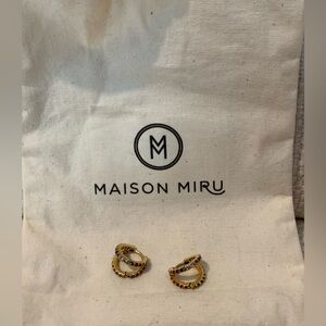 Maison Miru rainbow huggie hoop earrings